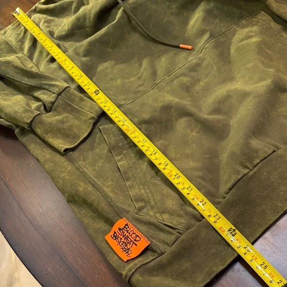 Men Nike Force Olive tiedye classic pull tie long sleeve basketball theme Hoodie - Picture 10 of 10